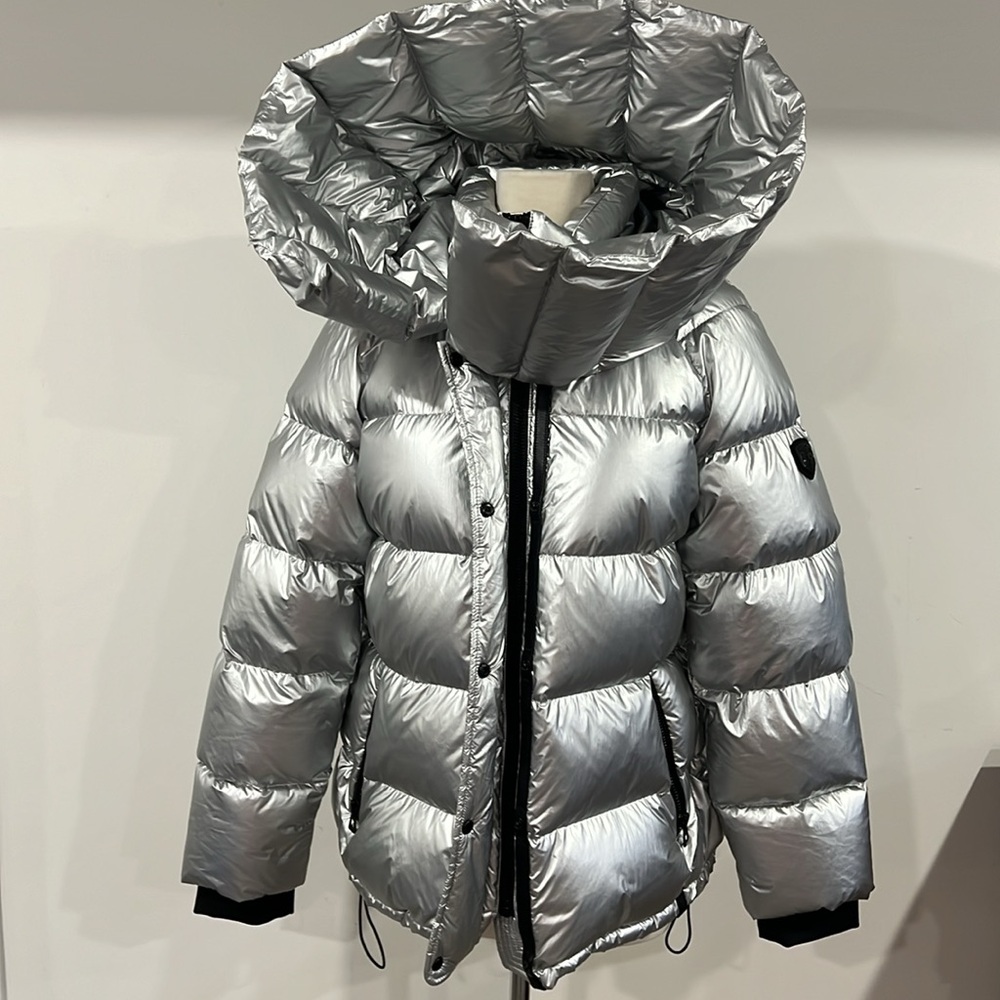 RUDSAK Shimmering Silver Puffer Coat - Picture 2 of 12